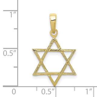 10k Yellow Gold Star of David Pendant 10D3801