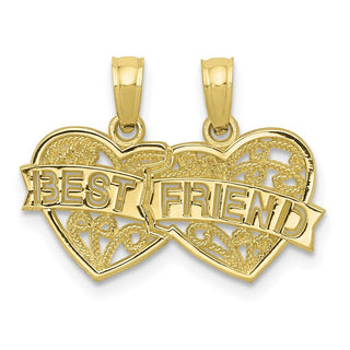 10k Yellow Gold Best Friend 2 Piece Break-A-Part Pendant