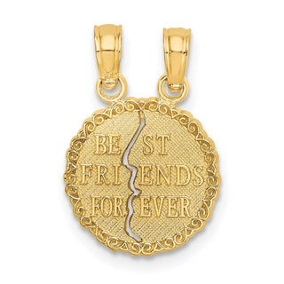 10k Yellow Gold Best Friends Forever Break Apart Pendant