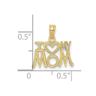 10k Yellow Gold I Heart My Mom Pendant