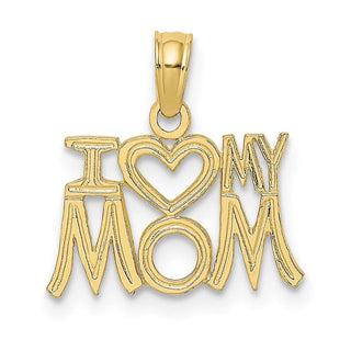10k Yellow Gold I Heart My Mom Pendant