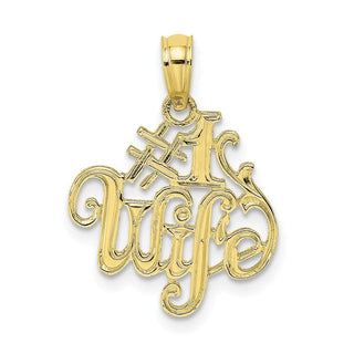 10k Yellow Gold #1 Wife Pendant