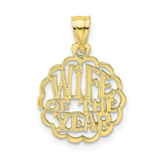 10k Yellow Gold Wife Of The Year Pendant