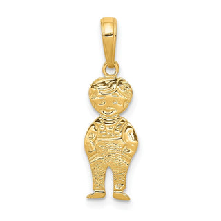 10K Yellow Gold Boy with Hands in Pocket Pendant