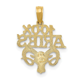10K Yellow Gold 100% ARIES Zodiac Charm