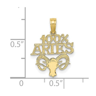 10K Yellow Gold 100% ARIES Zodiac Charm
