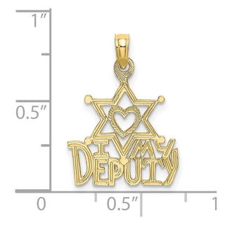 10K Yellow Gold I HEART MY DEPUTY Charm