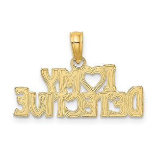 10K Yellow Gold I HEART MY DETECTIVE Charm