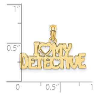 10K Yellow Gold I HEART MY DETECTIVE Charm