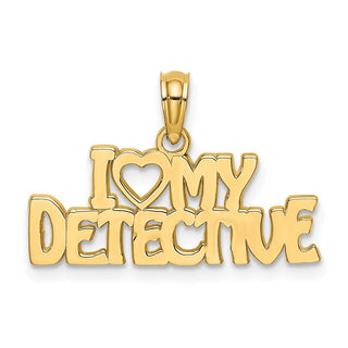 10K Yellow Gold I HEART MY DETECTIVE Charm