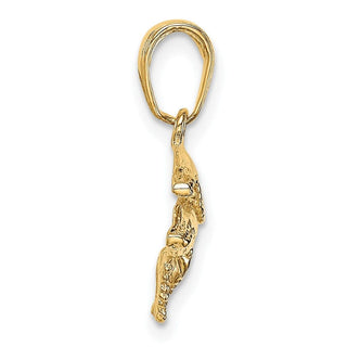 10K Yellow Gold Mother and Baby Humpback Whale Pendant
