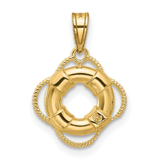 10k Yellow Gold Lifesaver Pendant