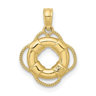 10k Yellow Gold Lifesaver Pendant
