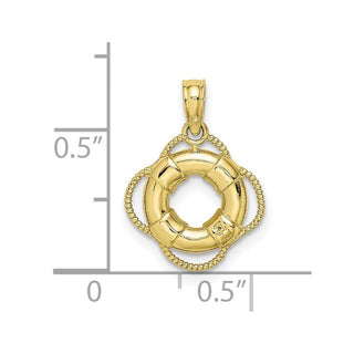 10k Yellow Gold Lifesaver Pendant