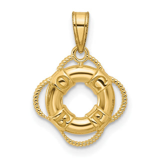10k Yellow Gold Lifesaver Pendant