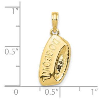 10k Yellow Gold Dog Bowl Pendant