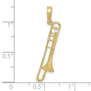 10K Yellow Gold Trombone Pendant