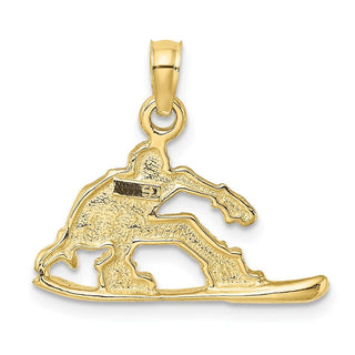 10k Yellow Gold Snowboarder Pendant