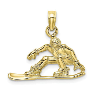 10k Yellow Gold Snowboarder Pendant