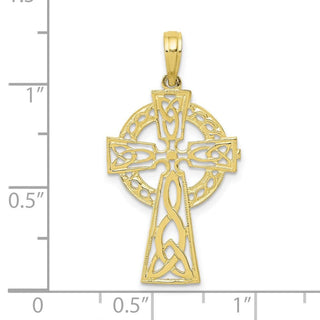 10k Yellow Gold Polished Celtic Cross Pendant