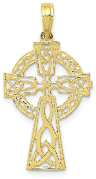 10k Yellow Gold Polished Celtic Cross Pendant