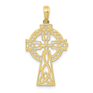 10k Yellow Gold Polished Celtic Cross Pendant