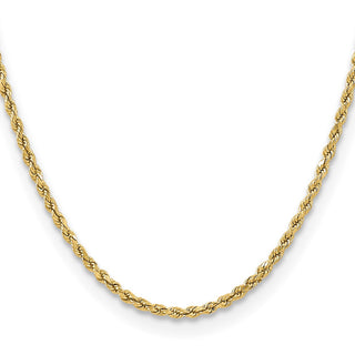 20" 10k Yellow Gold 3mm Hollow Diamond-cut Rope Chain