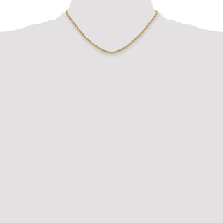16" 10k Yellow Gold 3mm Hollow Diamond-cut Rope Chain