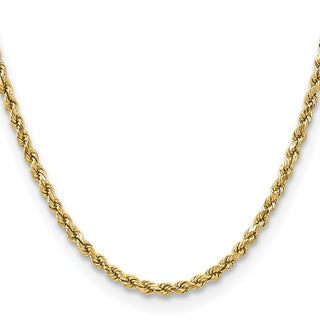 16" 10k Yellow Gold 3.5mm Hollow Diamond-cut Rope Chain