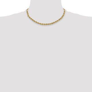 16" 10k Yellow Gold 3.5mm Hollow Diamond-cut Rope Chain