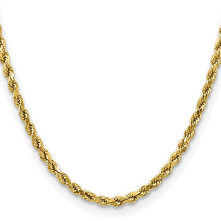 24" 10k Yellow Gold 4mm Hollow Diamond-cut Rope Chain