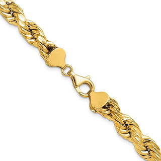 26" 10k Yellow Gold 8.0mm Hollow Diamond-cut Rope Chain