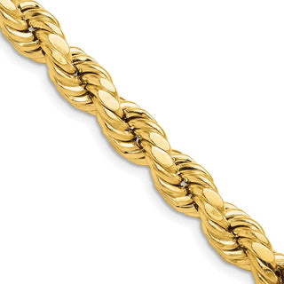 26" 10k Yellow Gold 8.0mm Hollow Diamond-cut Rope Chain