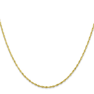 22" 10k Yellow Gold 1.5mm Extra-Light Diamond-cut Rope Chain