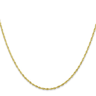 24" 10k Yellow Gold 1.5mm Extra-Light Diamond-cut Rope Chain