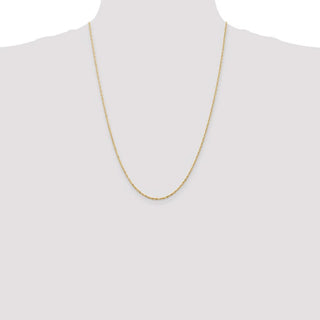 24" 10k Yellow Gold 1.5mm Extra-Light Diamond-cut Rope Chain