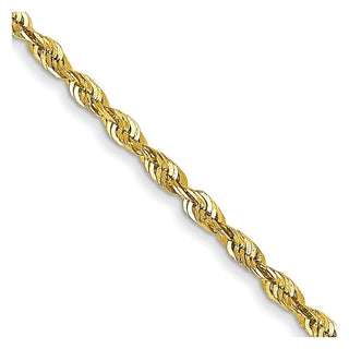 24" 10k Yellow Gold 1.5mm Extra-Light Diamond-cut Rope Chain
