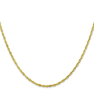 9" 10k Yellow Gold 2.0mm Extra-Light Diamond-cut Rope Chain