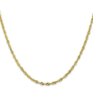 24" 10k Yellow Gold 2.50mm Extra-Light Diamond-cut Rope Chain