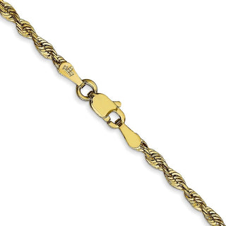 24" 10k Yellow Gold 2.50mm Extra-Light Diamond-cut Rope Chain