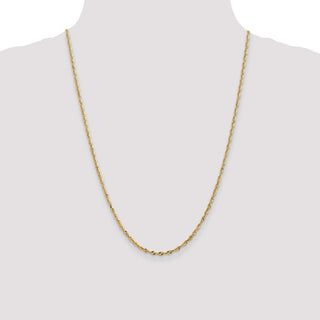 24" 10k Yellow Gold 2.50mm Extra-Light Diamond-cut Rope Chain