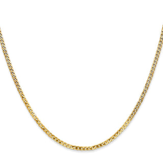 18" 10k Yellow Gold 2.2mm Flat Beveled Curb Chain