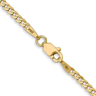 18" 10k Yellow Gold 2.2mm Flat Beveled Curb Chain