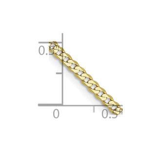 26" 10k Yellow Gold 2.2mm Flat Beveled Curb Chain