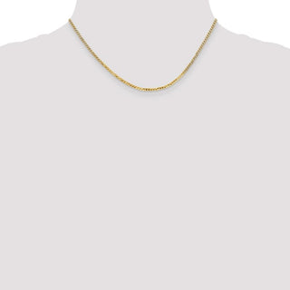 16" 10k Yellow Gold 2.2mm Flat Beveled Curb Chain