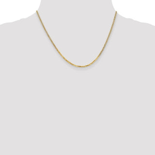 18" 10k Yellow Gold 2.2mm Flat Beveled Curb Chain