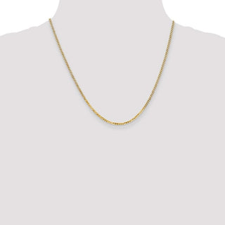 20" 10k Yellow Gold 2.2mm Flat Beveled Curb Chain