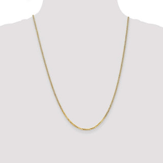 24" 10k Yellow Gold 2.2mm Flat Beveled Curb Chain