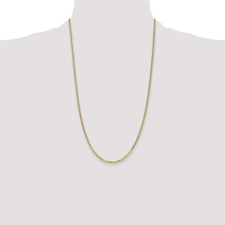 26" 10k Yellow Gold 2.2mm Flat Beveled Curb Chain