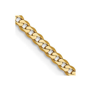 18" 10k Yellow Gold 2.2mm Flat Beveled Curb Chain
